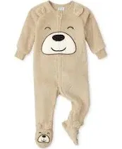 The Children's Place Unisex Baby and Toddler Bear Fleece Zip-Front One Piece Pajama