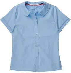 French Toast Girls' Short Sleeve Peter Pan Collar Blouse