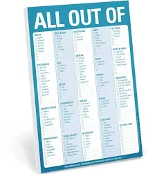 Knock Knock All Out of Grocery List Note Pad, 6 x 9-Inches (Blue)