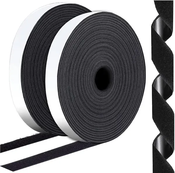 2 Inch X 30 Feet Black Self Adhesive Hook and Loop Tape Sticky Back Fastening 