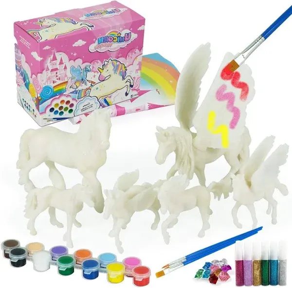 DIY Painting Unicorn Kit Arts and Crafts Set for Kids or Girls Decorate and Drawing 3D Toys for Children Gift