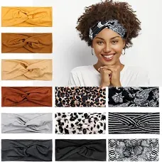 Lotus78, Pack of 12 Wide Headbands for Women Non Slip, Fashionable Sports Hair Bands for Women's Hair, Soft Elastic Stretchy Head bands, Yoga Workout Headbands for Women Daily Fashion(Multicolor icon)