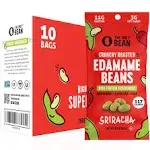 The Only Bean Crunchy Roasted Edamame Beans Vegan - Sriracha (10 Bags)