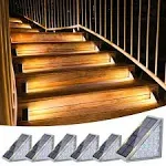 VOLISUN Solar Stair Lights 6 Pack, Solar Step Lights Outdoor Waterproof IP67, Outdoor Step Lights, Solar Outdoor Lights Decor for Garden Stair, Deck,