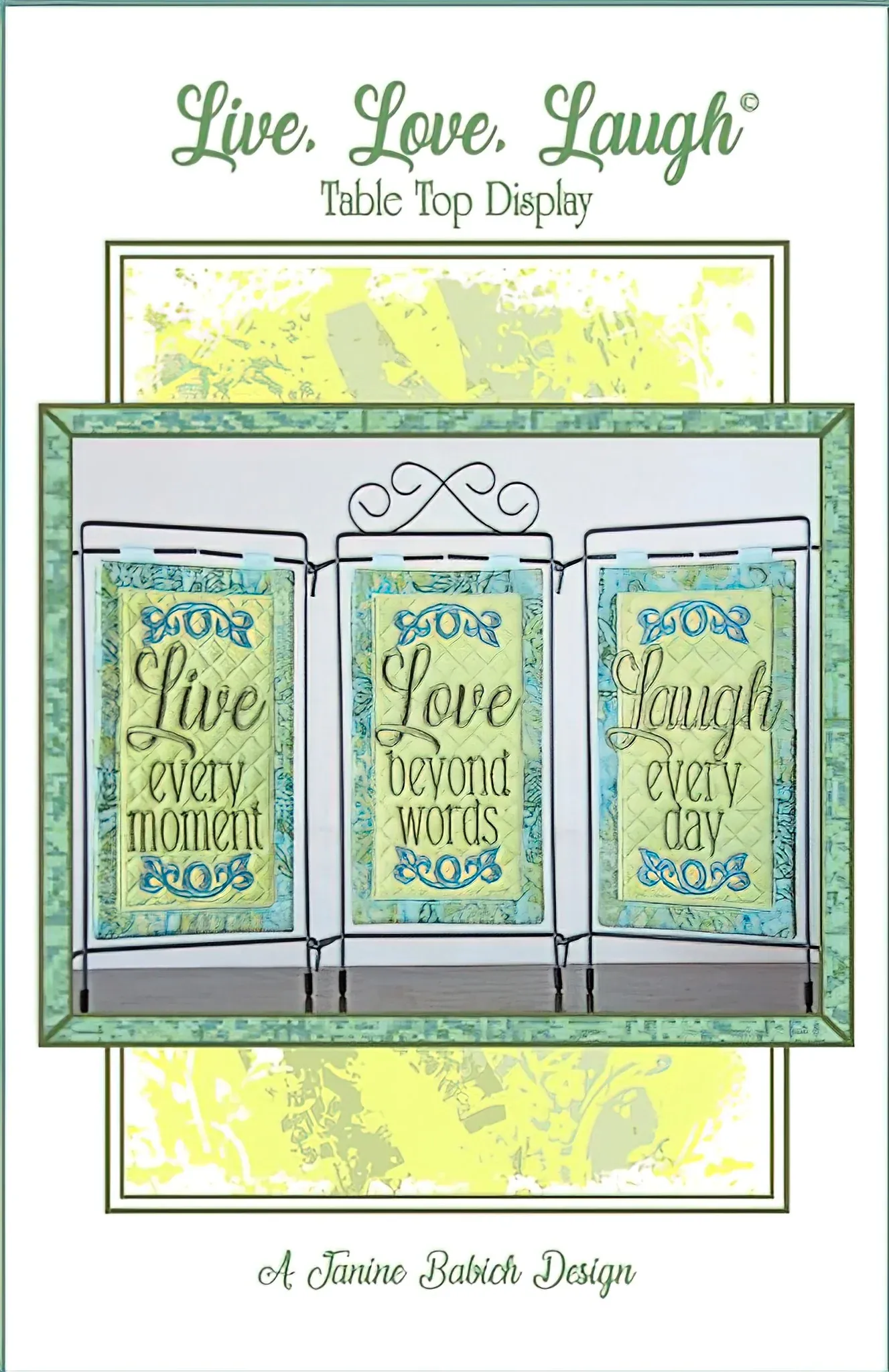 Janine Babich Designs Live Love Laugh Table Top Display Pattern