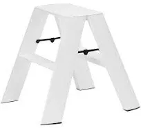 Ladders  ANSI certified  Lucano Step Stool  2 Step  Wide Step Type  White Du