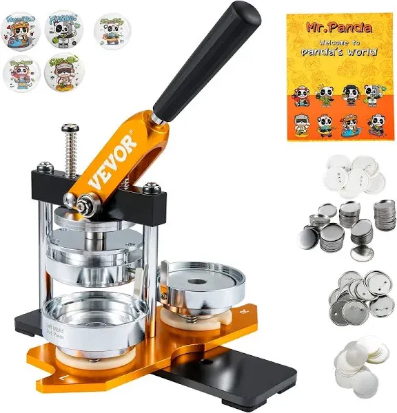 VEVOR Button Maker Machine, 75 mm (3 inch) Badge Punch Press Kit, Children DIY Gifts Pin Maker, Button Making Supplies with 500pcs Button Parts & Circle Cutter & Magic Book  | VEVOR CA