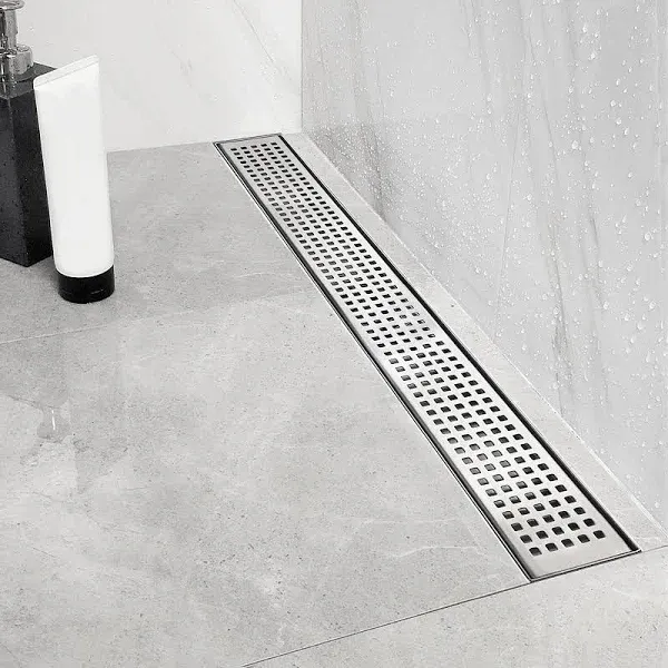 Neodrain Stainless Steel Linear Shower Drain with Square Pattern Surface