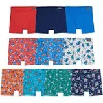 Fruit Of The Loom Toddler Boys Foldover Print Solid Boxer Briefs 10 Pack