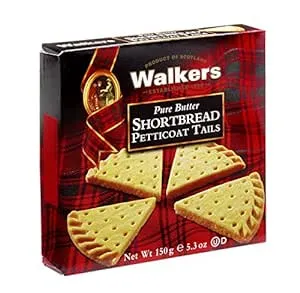 Walker's Shortbread Petticoat Tails Cookies, Pure Butter Shortbread Cookies, 5.3 Oz Box