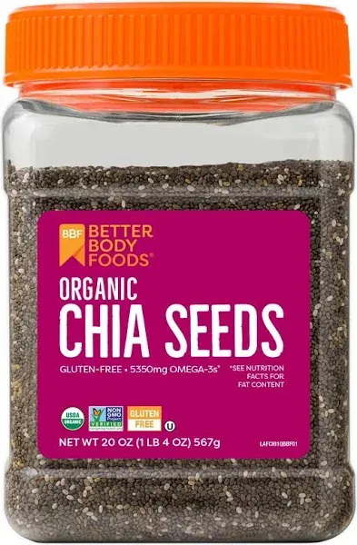 Organic Black Chia Seeds 100% Pure Omega 3 Vegan Gluten Free Non GMO USDA 2 LB