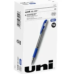 Uni-ball Signo 0.7 Gel Grip Pen 65451, Blue Uni Super Ink, Pack of 6 Pens