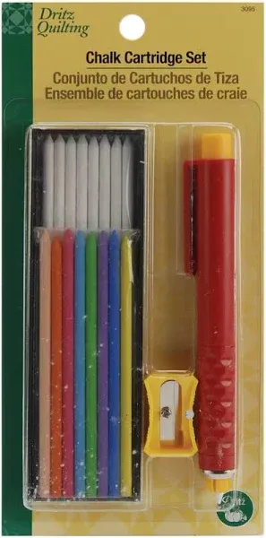 Dritz Chalk Cartridge Set: Cartridge, Sharpener &amp; 17 Chalks - Item #3095 NIP New