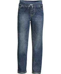 Lands' End Boys' Iron Knee Stretch Pull-On Denim Jeans