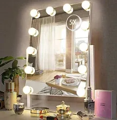 Hollywood Vanity Mirror with 12 Dimmable Bulbs Lights Three Color Lighting Modes