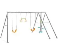 Intex 4 Activity Feature Outdoor Playground Swing Set with Trapeze Bar