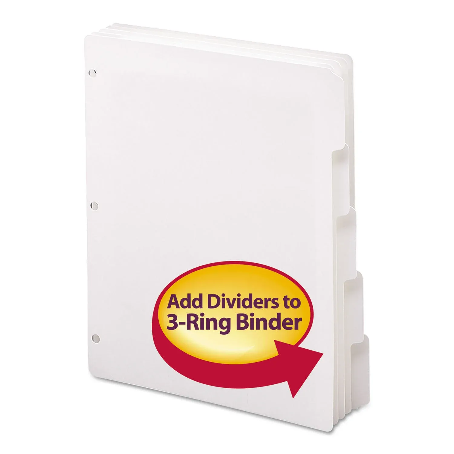 Smead Three-Ring Binder Index Divider 5-Tab 11 x 8.5 White 20 Sets