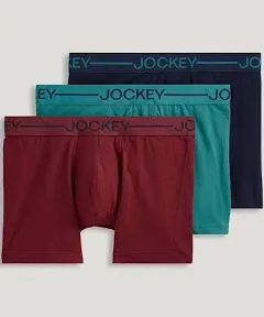 Jockey Men's Organic Cotton Stretch 4" Trunk Underwear 3-Pack