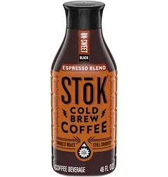 STōK Cold Brew Darkest Roast Black Espresso Blend Coffee Beverage (48 fl oz)