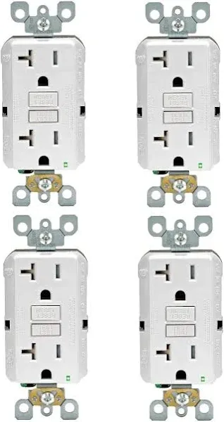 Leviton 20 Amp 125-Volt Duplex Self-Test Slim GFCI Outlet (4-Pack)