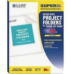 Deluxe Non-Glare Vinyl Project Folders, legal size, 14 x 8 1/2, 50/BX