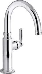 KOHLER Bar Faucet Single Handle Ceramic Surface Mount Swivel Gooseneck Metal