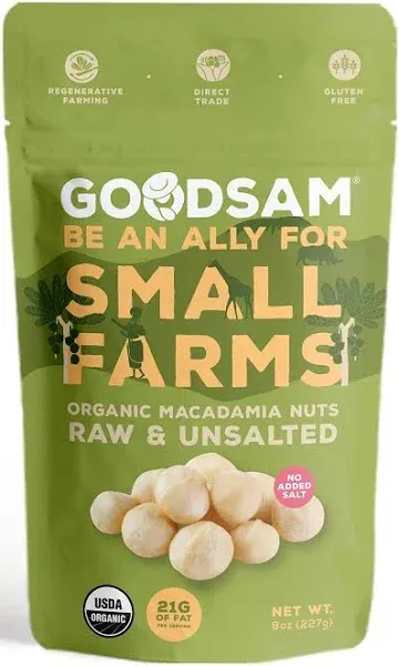 Goodsam Organic Raw Macadamia Nuts, 8oz.