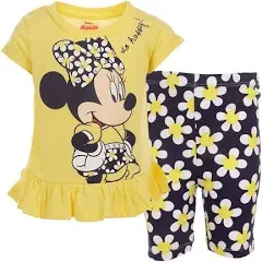 Disney Minnie Mouse Peplum T-Shirt and Kids Bike Shorts Outfit Set Infant