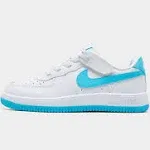 Little Kid&#039;s Nike Force 1 Low EasyOn White/Aquarius Blue-White (FN0237 107)