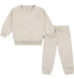 Gerber Baby Girls' Toddler 2-piece Fleece Sweatshirt and Jogger Set