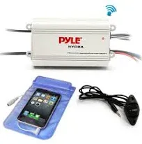 Pyle Plmrmb4cw Hydra Series 200 Watt Marine Amp Kit with Bluetooth 4 Channels