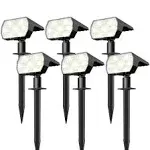 Kaxiida Solar Spot Lights Outdoor Waterproof, 3 Lighting Modes Solar Landscape Lights for Outside, 56LED Solar Powered Lights Dusk to Dawn Pack of 6 W131