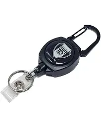 2 Pack - Heavy Duty Retractable Badge Reel with ID Holder Strap & Keychain - Strong Sidekick Carabiner Belt Loop Clip - Retracting Lanyard with Kevlar® Cord for Keys & I'd Access Cards - Specialist ID