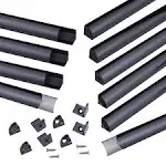 Muzata 10Pack 6.6ft/2m V-Shape LED Channel System with Smoky Black Cover Lens Frosted, Black Aluminum Extrusion Profile Housi