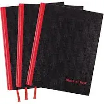 Black n Red Casebound Hardcover Notebook 3-pack