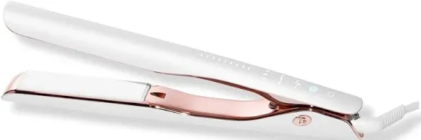 T3 Smooth ID 1” Smart Flat Iron with Touch Interface - White &amp; Rose Gold - NEW