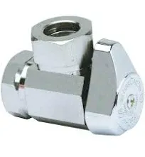 BrassCraft 1/2 in. FIP Inlet x 7/16 in. and 1/2 in. Slip-Joint Outlet 1/4-Turn Angle Valve G23301X C1