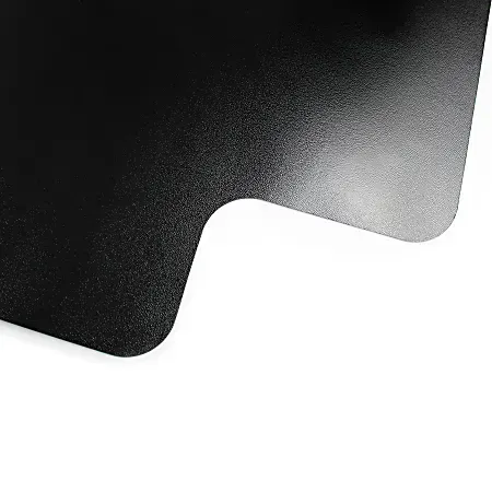 Advantagemat Black Vinyl Lipped Chair Mat for Hard Floor - 45" x 53"