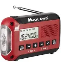 Midland Black/Red Emergency Weather Radio Digital Battery Operated