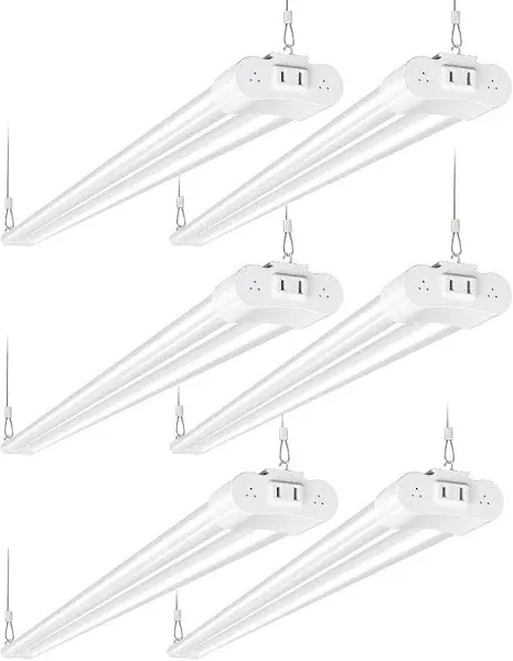 hykolity 4 Pack 4FT LED Shop Light Linkable, 4400lm, 42w, 5000k Utility Shop Lights, Hanging or Flush Mount