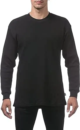 Pro Club Men's Heavyweight Cotton Long Sleeve Thermal Top, Black, 5X-Large