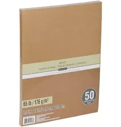 Lot 8.5 x 11” Brown + Cream Kraft Card Stock Paper 65lb Cover 176gsm -100 Sheets