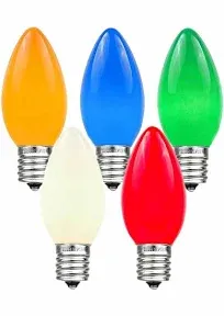 Novelty Lights Ceramic C9 Incandescent Traditional Vintage Christmas Replacement Bulbs 25 Pack