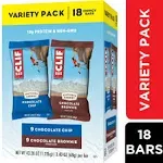 Clif Energy Bars, Chocolate Chip Chocolate Brownie, Variety Pack - 18 pack, 2.40 oz bars