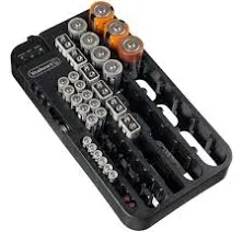 Stalwart Battery Organizer Caddy with Tester