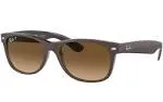 Ray-Ban New Wayfarer RB2132 6608M2 Matte Brown On Transparent Bro Sunglasses