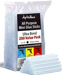 Huge Bulk Pack of 200 Mini Hot Glue Sticks - Versatile - Fits Most Glue Guns