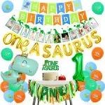 One A Saurus Birthday Decorations, Dinosaur 1St Happy Birthday Party Supplies