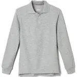 French Toast Grey Boys Long Sleeve Pique Polo Shirt