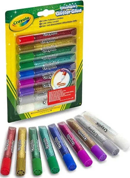 NEW  Glitter Glue, Assorted Colors Fiery Flecks 6 Tubes 